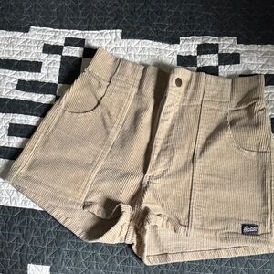 Hammies Women's High Waist Corduroy Shorts - tan Size 30 khaki